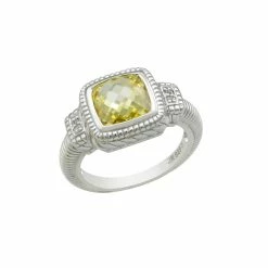 women Judith Ripka Legacy Silver White Sapphire CZ Ring