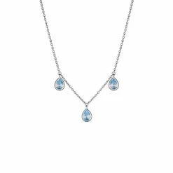 women Judith Ripka Water Colors Silver Blue Topaz Drop Necklace
