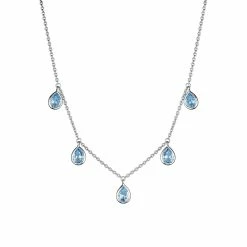 women Judith Ripka Water Colors Silver Blue Topaz Drop Necklace