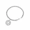 women Judith Ripka Little Jewels Silver White Topaz Open Star of David Bracelet