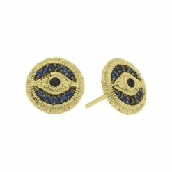 women Judith Ripka Little Jewels 14K Over Silver Gemstone Evil Eye Studs