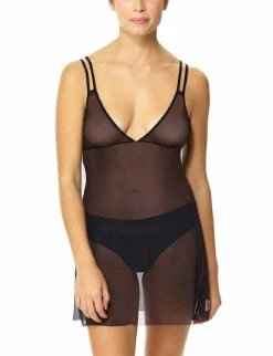 Commando Women'S Chic Mesh Babydoll Dress in Black