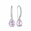 women Judith Ripka Water Colors Silver Amethyst Drop Earrings