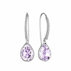 women Judith Ripka Water Colors Silver Amethyst Drop Earrings
