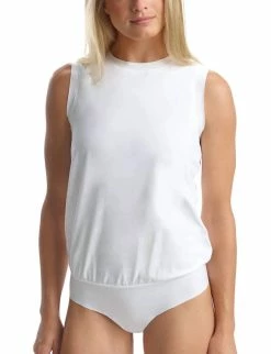 Commando women Essential Cotton Muscle Bodysuit in White