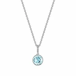 women Judith Ripka Water Colors Silver Blue Topaz Pendant Necklace