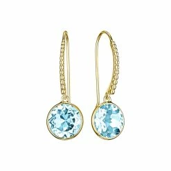 women Judith Ripka Water Colors 14K Over Silver Blue Topaz Drop Earrings