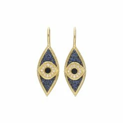 women Judith Ripka Lucky 14K Over Silver Gemstone Evil Eye Earrings
