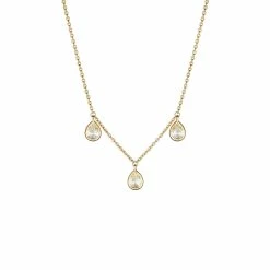 women Judith Ripka Water Colors 14K Over Silver CZ Necklace