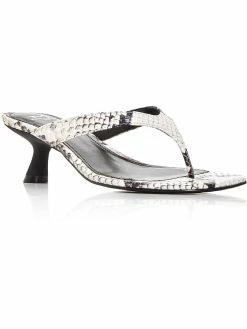 Marc Fisher LTD Dahila Womens Leather Kitten Heel Thong Sandals