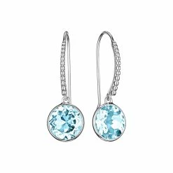 women Judith Ripka Water Colors Silver Blue Topaz Drop Earrings