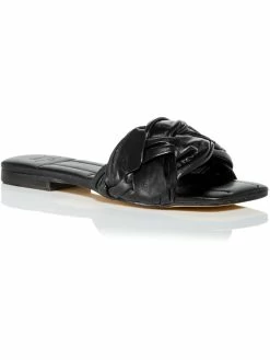 Marc Fisher LTD Miyuki Womens Leather Square Toe Slide Sandals