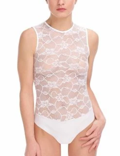 Commando women Floral Lace Signature Bodysuit in White