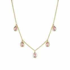 women Judith Ripka Water Colors 14K Over Silver CZ Necklace
