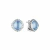 women Judith Ripka Checkerboard Silver Crystal Earrings