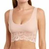 Commando women Sexy And Smooth Lace Trim Longline Bralette in Rose
