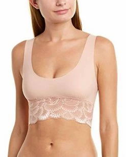 Commando women Sexy And Smooth Lace Trim Longline Bralette in Rose