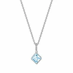 women Judith Ripka Water Colors Silver Blue Topaz Pendant Necklace