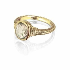 women Judith Ripka La Petite 14K Over Silver CZ Oval Ring