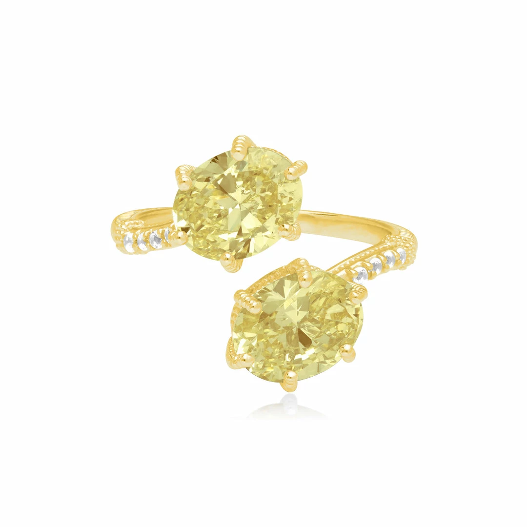 women Judith Ripka Flora 14K Over Silver White Topaz CZ Bypass Ring 3 women Judith Ripka Flora 14K Over Silver White Topaz CZ Bypass Ring