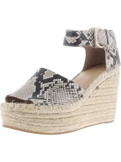 Marc Fisher LTD Alida 6 Womens Leather Snake Print Wedge Sandals