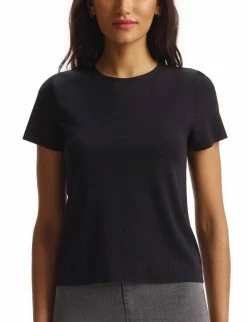 Commando women Essential Cotton Crewneck Tee in Black