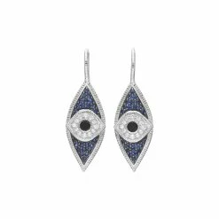 women Judith Ripka Silver 1.59 ct. tw. Gemstone Evil Eye Earrings