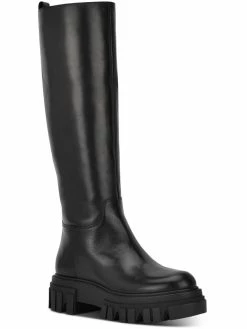 Marc Fisher LTD Malena Womens Leather Combat Knee-High Boots