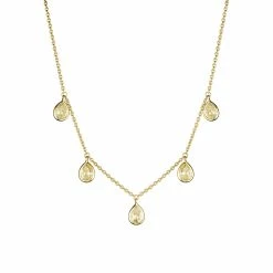 women Judith Ripka Water Colors 14K Over Silver CZ Necklace