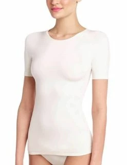 Commando women Minimalist Short Sleeve Top in Ivory
