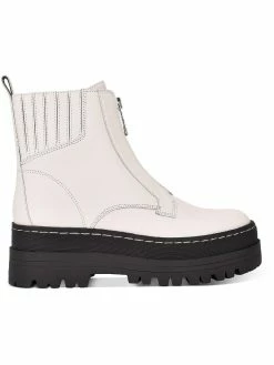 Marc Fisher LTD Prisco Womens Leather Platforms Combat & Lace-up Boots