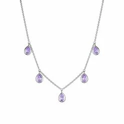 women Judith Ripka Water Colors Silver Amethyst Drop Necklace