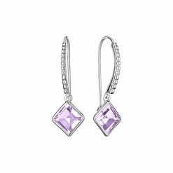 women Judith Ripka Water Colors Silver Amethyst Drop Earrings