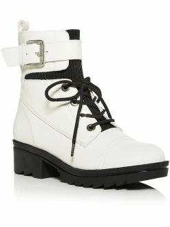 Marc Fisher LTD Bristyn Womens Leather Lace Up Combat Boots