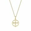women Judith Ripka Little Jewels 14K Over Silver White Topaz Cross Charm Necklace