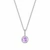 women Judith Ripka Water Colors Silver Amethyst Round Pendant Necklace