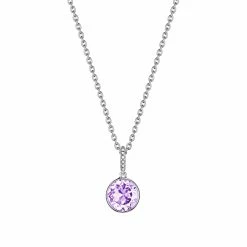 women Judith Ripka Water Colors Silver Amethyst Round Pendant Necklace