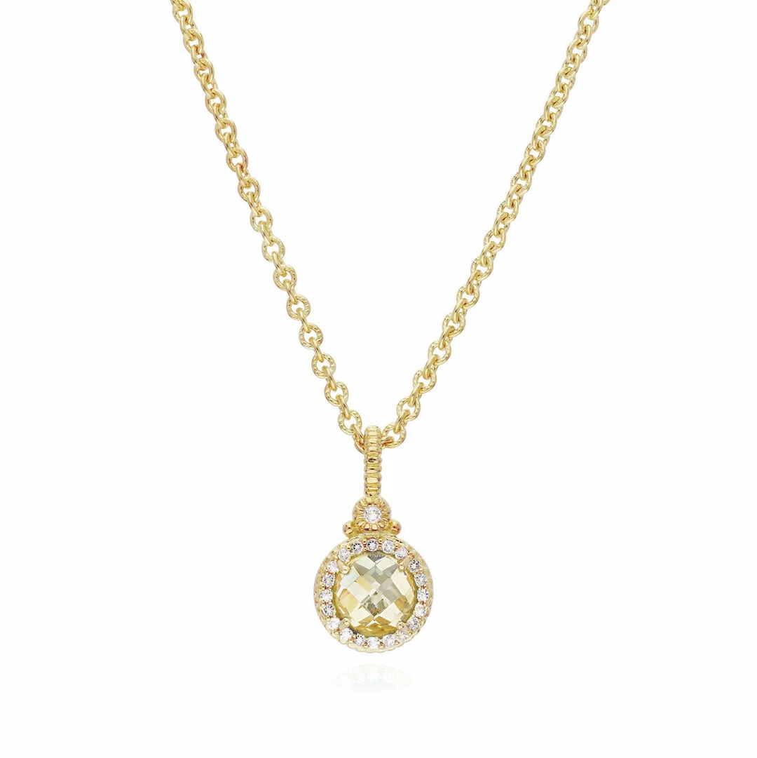 women Judith Ripka La Petite 14K Over Silver White Topaz CZ Pendant Necklace 3 women Judith Ripka La Petite 14K Over Silver White Topaz CZ Pendant Necklace