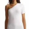 Commando women Essential Cotton One-Shoulder Tee in White