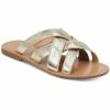 Marc Fisher LTD Roony Womens Leather Metallic Slide Sandals