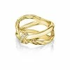 women Judith Ripka Aura 14K Over Silver White Topaz Braided Crisscross Ring