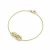 women Judith Ripka Aura 14K Over Silver White Topaz Knot Link Bracelet