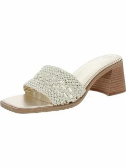 Marc Fisher LTD Jaxxon Womens Metallic Square Toe Heels