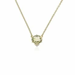 women Judith Ripka Flora 14K Over Silver White Topaz CZ Pendant Necklace