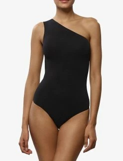 Commando Women'S Ballet One Shoulder Thong Bodysuit in Black