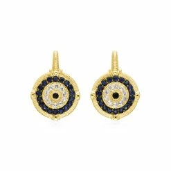 women Judith Ripka Lucky 14K Over Silver Gemstone Evil Eye Earrings