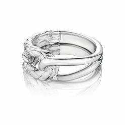 women Judith Ripka Aura Silver Interlocking Ring