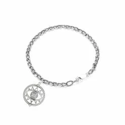women Judith Ripka Little Jewels Silver White Topaz Evil Eye Charm Bracelet