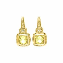 women Judith Ripka La Petite 14K Over Silver White Topaz CZ Earrings