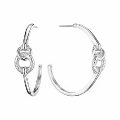 women Judith Ripka Cavallo Silver Snaffle Hoops